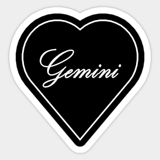 Gemini Zodiac Heart Sticker